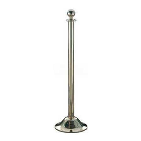 Lavi Industries Crown Portable Queueing Post, 41.5"H Clear Coated Polished Brass Post 58472